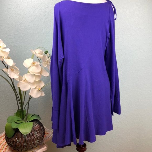 Free People Violet Cold Shoulder Long Sleeve Tunic - Picture 6 of 9